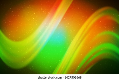 Dark Green, Yellow vector template with space stars. Modern abstract illustration with Big Dipper stars. Smart design for your business advert.