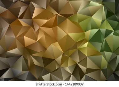 Dark Green, Yellow vector template with crystals, triangles. Abstract gradient illustration with triangles. Pattern for booklets, leaflets