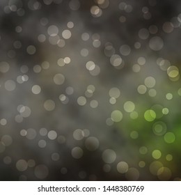 Dark Green, Yellow vector template with circles. Colorful illustration with gradient dots in nature style. Pattern for websites, landing pages.