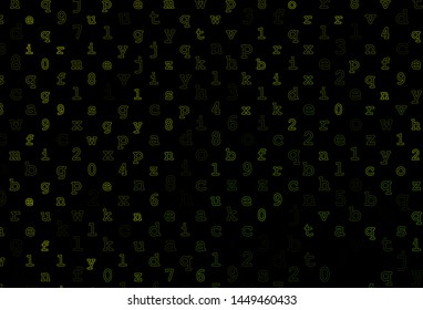 Dark Green, Yellow vector template with isolated letters. Shining colorful illustration with isolated letters. The pattern can be used for ad, booklets, leaflets of education.
