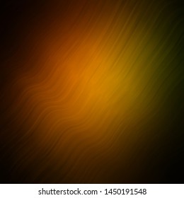 Dark Green, Yellow vector template with curved lines. Colorful geometric sample with gradient curves.  Pattern for commercials, ads.