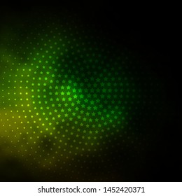 Dark Green, Yellow vector template with neon stars. Colorful illustration in abstract style with gradient stars. Theme for cell phones.