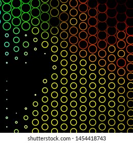 Dark Green, Yellow vector template with circles. Colorful illustration with gradient dots in nature style. Pattern for booklets, leaflets.