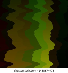 Dark Green, Yellow vector template with curves. Colorful abstract illustration with gradient curves. Pattern for commercials, ads.