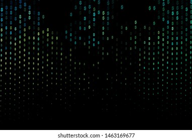 Dark Green, Yellow vector template with dollar, USD, usa. Modern abstract illustration with symbols of money. The pattern can be used as ads, poster, banner for payments.