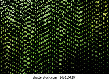 Dark Green, Yellow vector template with isolated letters. Shining colorful illustration with isolated letters. Best design for a college poster, banner.