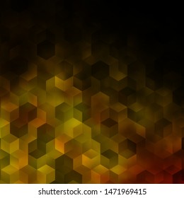 Dark Green, Yellow vector template in hexagonal style. Blur background with colorful hexagons. Design for your business advert.