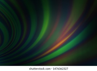 Dark Green, Yellow vector template with abstract lines. A vague circumflex abstract illustration with gradient. A completely new template for your business design.