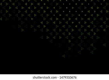Dark Green, Yellow vector template with crystals, triangles. Abstract gradient illustration with triangles. Smart design for your business advert.