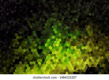 Dark Green, Yellow vector template in hexagonal style. Blur background with colorful hexagons. New template for your brand book.