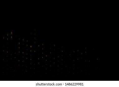 Dark Green, Yellow vector template with dollar, USD, usa. Illustration with dollar, USD, usa signs on white template. Template for ads of markets, loans.