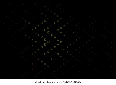 Dark Green, Yellow vector template with square style. Abstract gradient illustration with rectangles. Background for cell phones.