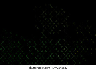 Dark Green, Yellow vector template with crystals, triangles. Triangles on abstract background with colorful gradient. Pattern can be used for websites.