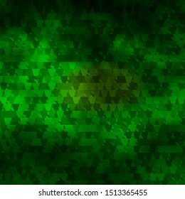 Dark Green, Yellow vector template with crystals, triangles. Abstract gradient illustration with triangles. Design for your promotions.
