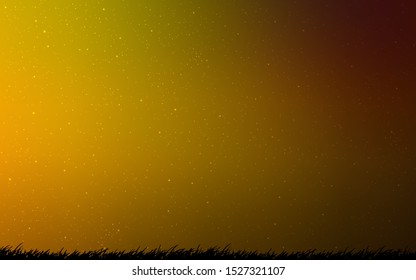 Dark Green, Yellow vector template with space stars. Shining illustration with sky stars on abstract template. Pattern for astrology websites.