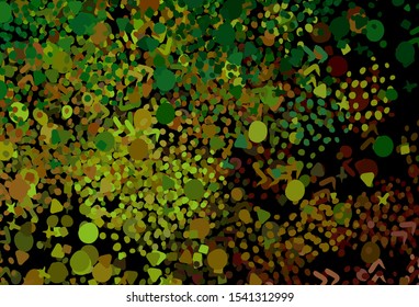 Dark Green, Yellow vector template with chaotic shapes. Illustration with colorful gradient shapes in abstract style. Background for a cell phone.
