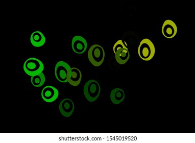 Dark Green, Yellow vector template with circles. Blurred bubbles on abstract background with colorful gradient. Pattern for beautiful websites.