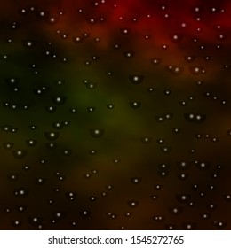 Dark Green, Yellow vector template with neon stars. Modern geometric abstract illustration with stars. Best design for your ad, poster, banner.