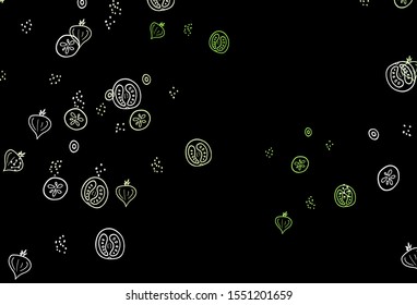 Dark Green, Yellow vector template with organic meal. Abstract background with colorful Fast Food illustrations. Pattern for ad, booklets, leaflets of restaurants.
