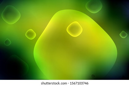 Dark Green, Yellow vector template with bubble shapes. Colorful illustration in abstract memphis style with gradient. The elegant pattern for brand book.