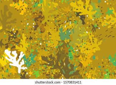 Dark Green, Yellow vector template with chaotic shapes. Modern abstract illustration with colorful random forms. Elegant design for wallpapers.