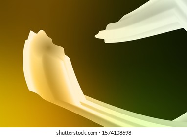 Dark Green, Yellow vector template with wry lines. A circumflex abstract illustration with gradient. Template for cell phone screens.