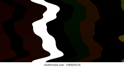 Dark Green, Yellow vector template with curves. Colorful abstract illustration with gradient curves. Pattern for commercials, ads.