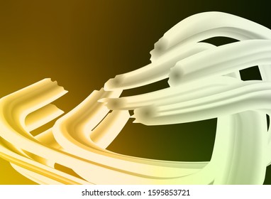 Dark Green, Yellow vector template with bent lines. Geometric illustration in abstract style with gradient.  Abstract style for your business design.