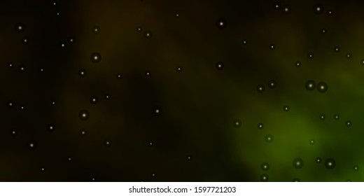 Dark Green, Yellow vector template with neon stars. Decorative illustration with stars on abstract template. Design for your business promotion.