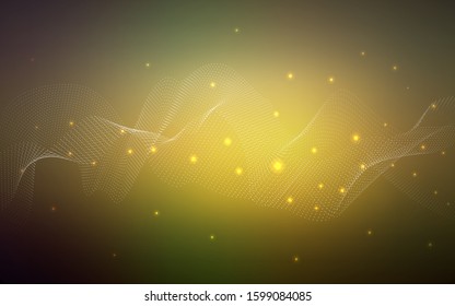 Dark Green, Yellow vector template with circles. Blurred bubbles on abstract background with colorful gradient. The pattern can be used for ads, leaflets of liquid.
