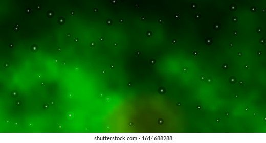 Dark Green, Yellow vector template with neon stars. Modern geometric abstract illustration with stars. Pattern for new year ad, booklets.