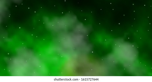 Dark Green, Yellow vector template with neon stars. Colorful illustration in abstract style with gradient stars. Theme for cell phones.