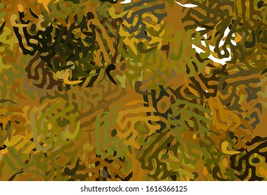 Dark Green, Yellow vector template with chaotic shapes. Colorful chaotic forms with gradient in modern style. Best smart design for your business.