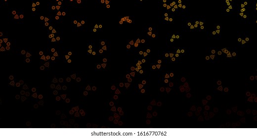 Dark Green, Yellow vector template with esoteric signs. Colorful mystic symbols with a gradient in ancient style. Simple base for your occult design.