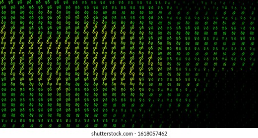 Dark Green, Yellow vector template with esoteric signs. Illustration with magical signs of spiritual power. Background for esoteric, mystic designs.
