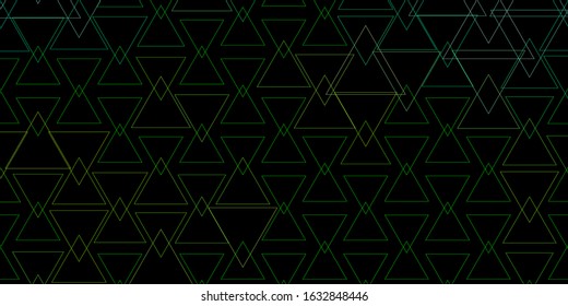 Dark Green, Yellow vector template with crystals, triangles. Modern abstract illustration with colorful triangles. Pattern for booklets, leaflets
