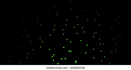 Dark Green, Yellow vector template with neon stars. Colorful illustration in abstract style with gradient stars. Pattern for new year ad, booklets.