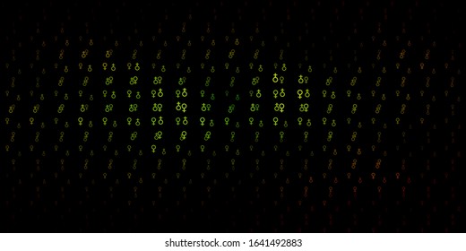 Dark Green, Yellow vector template with esoteric signs. Illustration with magical signs of spiritual power. Best design halloween events.