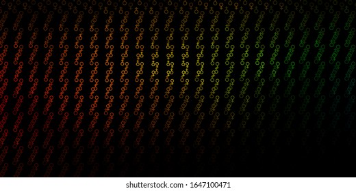 Dark Green, Yellow vector template with esoteric signs. Colorful mystic symbols with a gradient in ancient style. Simple base for your occult design.