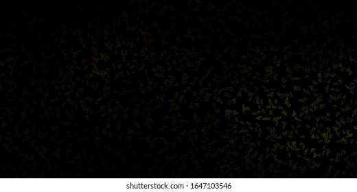 Dark Green, Yellow vector template with esoteric signs. Retro design in abstract style with witchcraft forms. Best design halloween events.