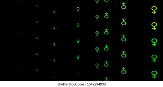 Dark Green, Yellow vector template with businesswoman signs. Simple design in abstract style with women’s rights activism. Design for International Women’s Day.