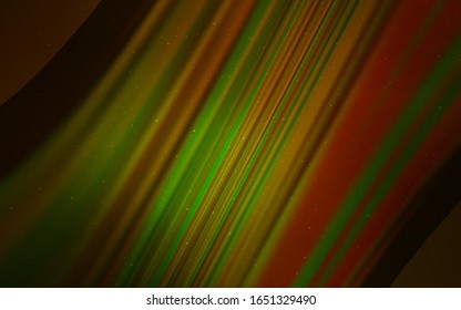 Dark Green, Yellow vector template with space stars. Space stars on blurred abstract background with gradient. Pattern for astronomy websites.