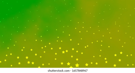 Dark Green, Yellow vector template with neon stars. Modern geometric abstract illustration with stars. Theme for cell phones.