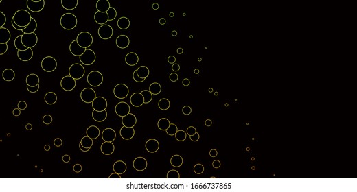 Planta vectorial amarillo verde oscuro con círculos. Ilustración abstracta moderna con formas de círculo coloridas. Patrón para sitios web.