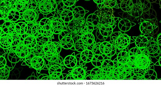 Dark Green, Yellow vector template with esoteric signs. Colorful vintage illustration with gradient alchemy shapes. Simple design for occult depiction.