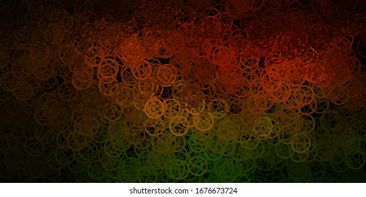 Dark Green, Yellow vector template with esoteric signs. Colorful vintage illustration with gradient alchemy shapes. Best design halloween events.