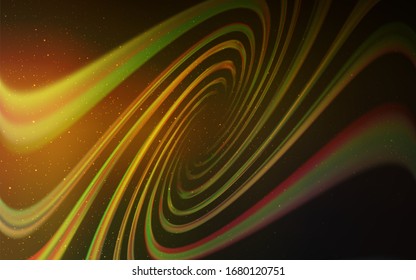 Dark Green, Yellow vector template with space stars. Blurred decorative design in simple style with galaxy stars. Pattern for futuristic ad, booklets.