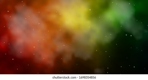 Dark Green, Yellow vector template with neon stars. Colorful illustration in abstract style with gradient stars. Pattern for websites, landing pages.