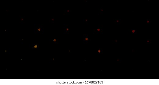 Dark green, yellow vector template with flu signs. Simple design in abstract style with infection forms. Simple drawing against danger fever.
