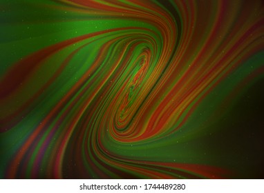 Green oscuro, plantilla vectorial amarilla con estrellas espaciales. Ilustración brillante con estrellas del cielo en plantilla abstracta. Diseño inteligente para su anuncio comercial.